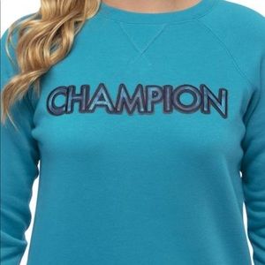 NWT Teal w/ Tie Dye Champion Crew Neck Sweatshirt